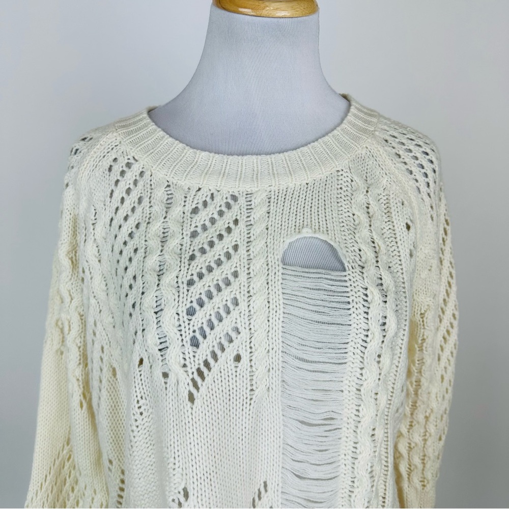 Superdown Revolve Grayson Distressed Knit Sweater… - image 2